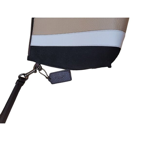 Coach Charlie Pouch Medium Wristlet Purse Designer Handbag Patchwork Stripes - Picture 2 of 16